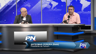 Presidente sendo entrevistado.